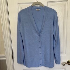 *Talbots Periwinkle Cornflower Blue Knit Cardigan Sweater Thin Gauge